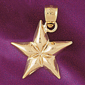 Star Pendant Necklace Charm Bracelet in Yellow, White or Rose Gold 5643