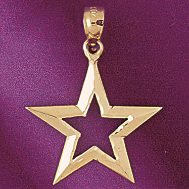Star Pendant Necklace Charm Bracelet in Yellow, White or Rose Gold 5645