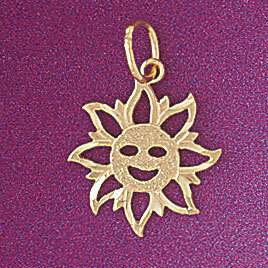 Dazzlers Jewelry Sun Pendant Necklace Charm Bracelet in Yellow, White or Rose Gold 5666, MPN: DZ-56…