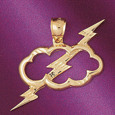 Dazzlers Jewelry Thunder Cloud Pendant Necklace Charm Bracelet in Yellow, White or Rose Gold 5680, …