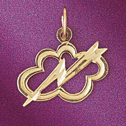 Dazzlers Jewelry Thunder Cloud Pendant Necklace Charm Bracelet in Yellow, White or Rose Gold 5682, …