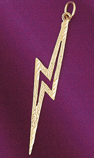Dazzlers Jewelry Thunder Pendant Necklace Charm Bracelet in Yellow, White or Rose Gold 5687, MPN: D…