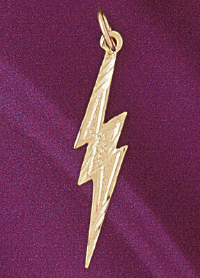 Thunder Pendant Necklace Charm Bracelet in Yellow, White or Rose Gold 5689
