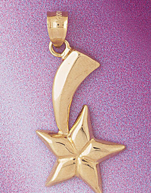 Shooting Star Pendant Necklace Charm Bracelet in Yellow, White or Rose Gold 5700