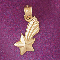Shooting Star Pendant Necklace Charm Bracelet in Yellow, White or Rose Gold 5703