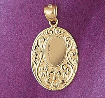Engravable Pendant Necklace Charm Bracelet in Yellow, White or Rose Gold 5781