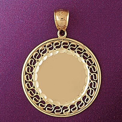 Engravable Pendant Necklace Charm Bracelet in Yellow, White or Rose Gold 5782