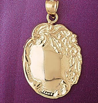 Engravable Pendant Necklace Charm Bracelet in Yellow, White or Rose Gold 5785