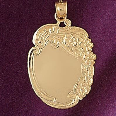 Engravable Pendant Necklace Charm Bracelet in Yellow, White or Rose Gold 5786