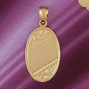 Engravable Pendant Necklace Charm Bracelet in Yellow, White or Rose Gold 5790
