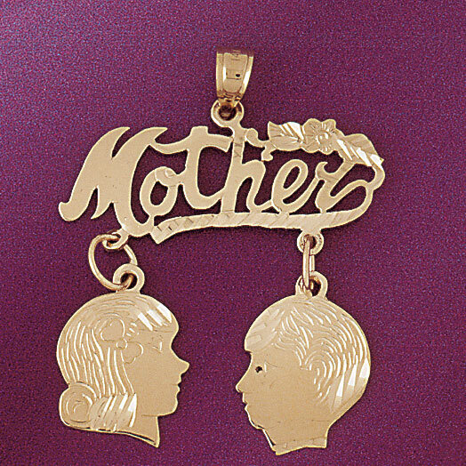 Mother Pendant Necklace Charm Bracelet in Yellow, White or Rose Gold 5875