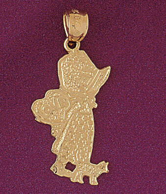 Girl With Dog Pendant Necklace Charm Bracelet in Yellow, White or Rose Gold 5888