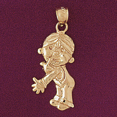 Baby Boy Pendant Necklace Charm Bracelet in Yellow, White or Rose Gold 5891