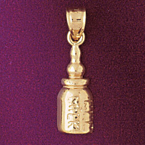 Baby Bottle Pendant Necklace Charm Bracelet in Yellow, White or Rose Gold 5917