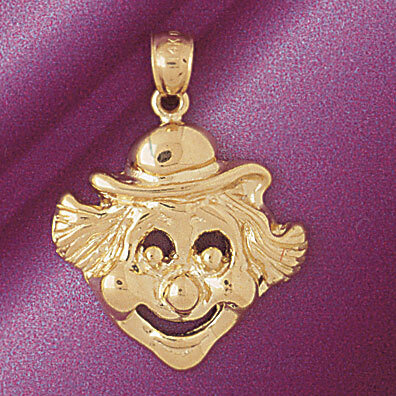 Clown Pendant Necklace Charm Bracelet in Yellow, White or Rose Gold 6032