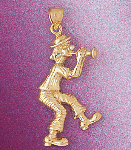 Clown Pendant Necklace Charm Bracelet in Yellow, White or Rose Gold 6040