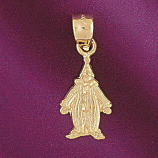 Clown Pendant Necklace Charm Bracelet in Yellow, White or Rose Gold 6056