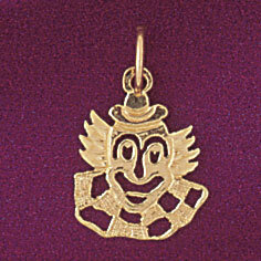 Dazzlers Jewelry Clown Pendant Necklace Charm Bracelet in Yellow, White or Rose Gold 6069, MPN: DZ-…