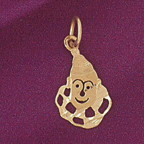 Clown Pendant Necklace Charm Bracelet in Yellow, White or Rose Gold 6070