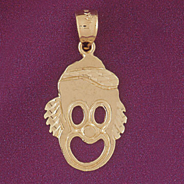 Clown Pendant Necklace Charm Bracelet in Yellow, White or Rose Gold 6071