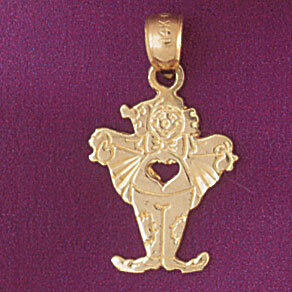 Clown Pendant Necklace Charm Bracelet in Yellow, White or Rose Gold 6072