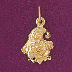 Dazzlers Jewelry Clown Pendant Necklace Charm Bracelet in Yellow, White or Rose Gold 6075, MPN: DZ-…