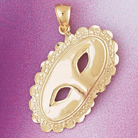 Dazzlers Jewelry Mask Pendant Necklace Charm Bracelet in Yellow, White or Rose Gold 6106, MPN: DZ-6…