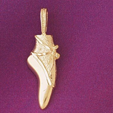 Ballerina Shoe Pendant Necklace Charm Bracelet in Yellow, White or Rose Gold 6109
