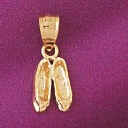 Dazzlers Jewelry Ballerina Shoe Pendant Necklace Charm Bracelet in Yellow, White or Rose Gold 6115,…