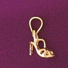 Dazzlers Jewelry Shoe Pendant Necklace Charm Bracelet in Yellow, White or Rose Gold 6120, MPN: DZ-6…