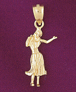 Ballerina Dancer Pendant Necklace Charm Bracelet in Yellow, White or Rose Gold 6148