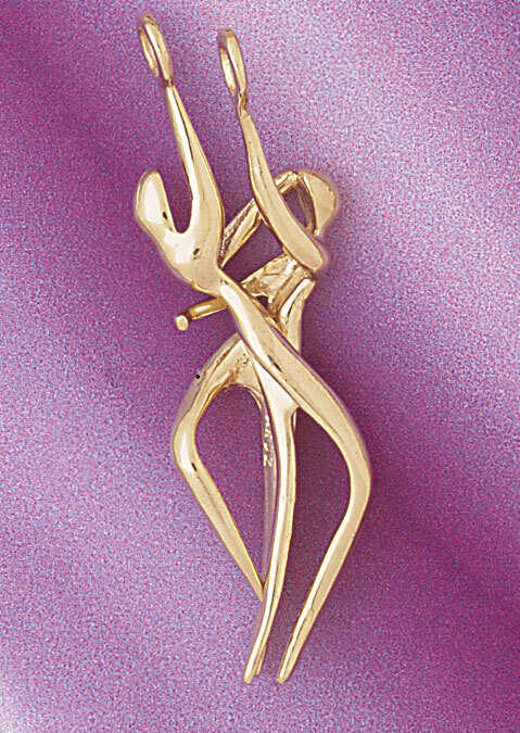Ballerina Dancer Pendant Necklace Charm Bracelet in Yellow, White or Rose Gold 6152