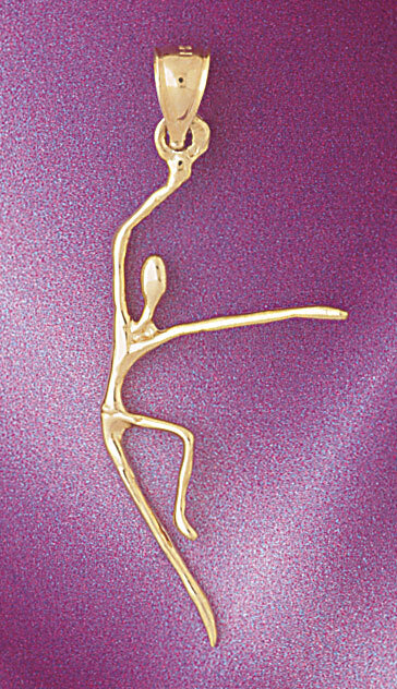 Ballerina Dancer Pendant Necklace Charm Bracelet in Yellow, White or Rose Gold 6153
