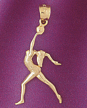 Ballerina Dancer Pendant Necklace Charm Bracelet in Yellow, White or Rose Gold 6155