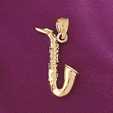 Dazzlers Jewelry Saxophone Pendant Necklace Charm Bracelet in Yellow, White or Rose Gold 6161, MPN:…