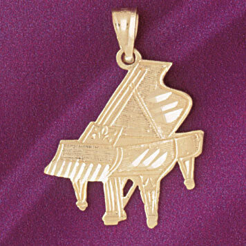 Piano Pendant Necklace Charm Bracelet in Yellow, White or Rose Gold 6192