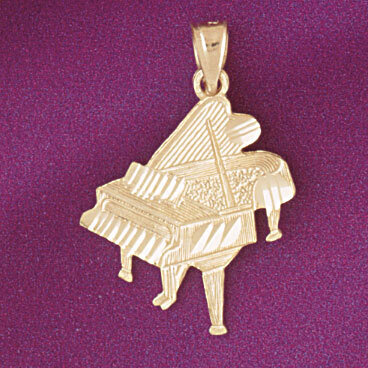 Piano Pendant Necklace Charm Bracelet in Yellow, White or Rose Gold 6193