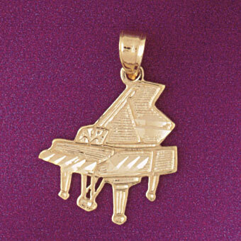 Piano Pendant Necklace Charm Bracelet in Yellow, White or Rose Gold 6194