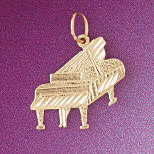 Piano Pendant Necklace Charm Bracelet in Yellow, White or Rose Gold 6195