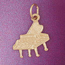 Piano Pendant Necklace Charm Bracelet in Yellow, White or Rose Gold 6196