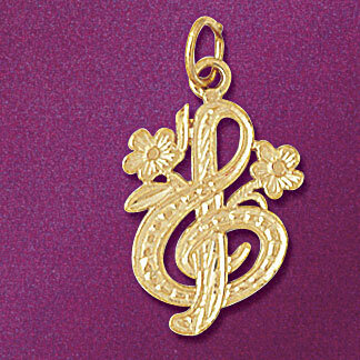 Music Note Pendant Necklace Charm Bracelet in Yellow, White or Rose Gold 6197