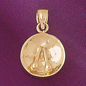 Drum Pendant Necklace Charm Bracelet in Yellow, White or Rose Gold 6239