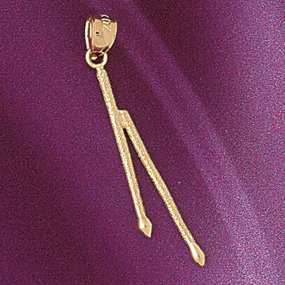 Drum Sticks Pendant Necklace Charm Bracelet in Yellow, White or Rose Gold 6244