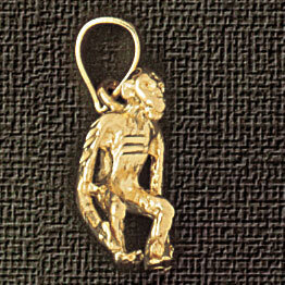 Dazzlers Jewelry Monkey Pendant Necklace Charm Bracelet in Yellow, White or Rose Gold 2687, MPN: DZ…
