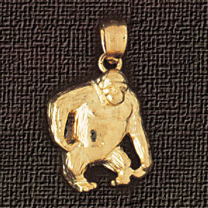 Monkey Pendant Necklace Charm Bracelet in Yellow, White or Rose Gold 2688