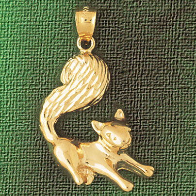 Squirrel Pendant Necklace Charm Bracelet in Yellow, White or Rose Gold 2697