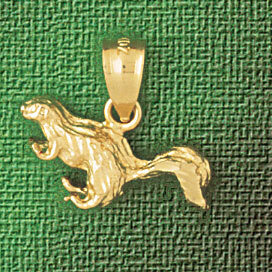 Squirrel Pendant Necklace Charm Bracelet in Yellow, White or Rose Gold 2702