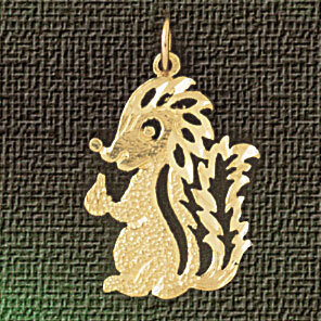 Squirrel Pendant Necklace Charm Bracelet in Yellow, White or Rose Gold 2704