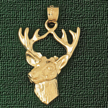 Deer Pendant Necklace Charm Bracelet in Yellow, White or Rose Gold 2210