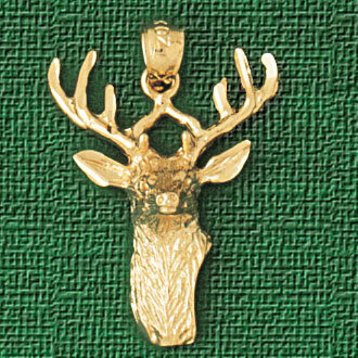 Deer Pendant Necklace Charm Bracelet in Yellow, White or Rose Gold 2212